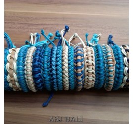 genuine leather hemp bracelets wired handmade